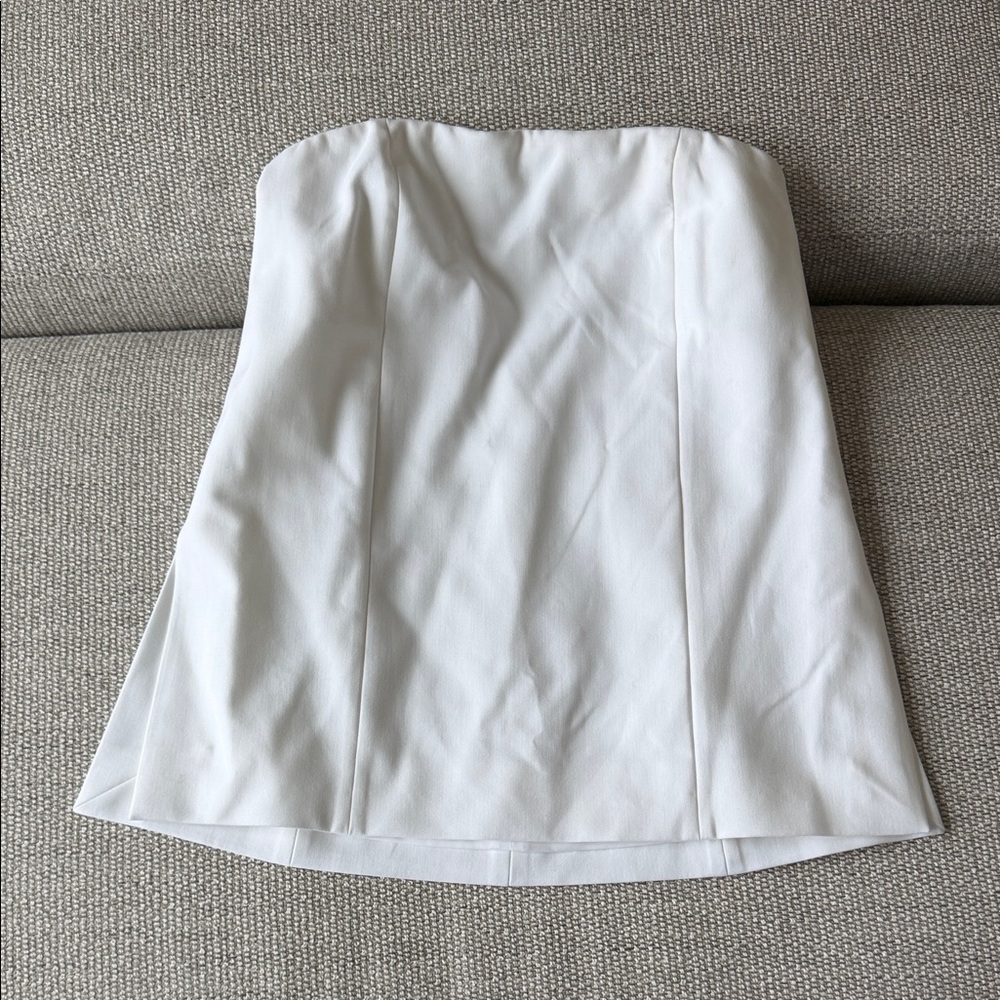 Babaton White Strapless Top